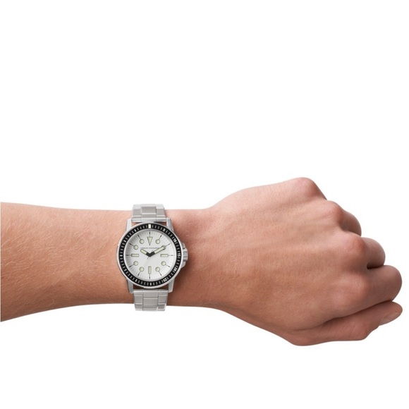 ARMANI EXCHANGE Mens LEONARDO Round White Dial Stainless Steel Bracelet Watch - Picture 7 of 9